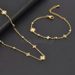 Σετ βραχιόλι και κολιέ LV σε χρυσό