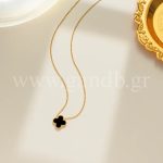 Χρυσό κολιέ σταυρός μαύρο