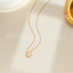 Χρυσό κολιέ σταυρός λευκό