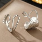 Σετ δαχτυλιδιών με ακανόνιστο σχήμα σε ασημί