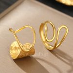 Σετ δαχτυλιδιών με ακανόνιστο σχήμα σε χρυσό