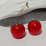 Σκουλαρίκια κρεμαστά κεράσια μεγάλα κόκκινα