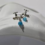 Ασημένια σκουλαρίκια σε σχήμα βρύσης με σταγόνα