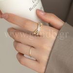 Δαχτυλίδι με στρας σε χρυσό