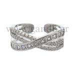 Δαχτυλίδι με στρας σε ασημί