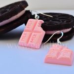 Χειροποίητα σκουλαρίκια σοκολάτα ροζ S925