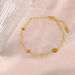 Ατσάλινο βραχιόλι LV σε χρυσό