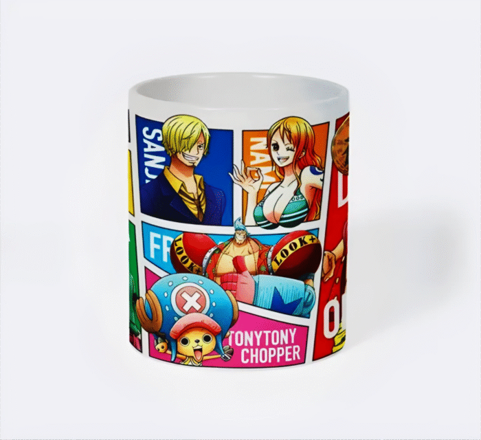 Κεραμική anime κούπα με ήρωες του One Piece σε έντονα χρώματα