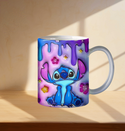 Λευκή κούπα 350ml με σχέδιο Lilo and Stitch