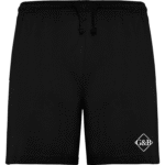 Μαύρο Unisex σορτσάκι G&B με διακριτικό λογότυπο, άνετο για καθημερινές ή αθλητικές εμφανίσεις