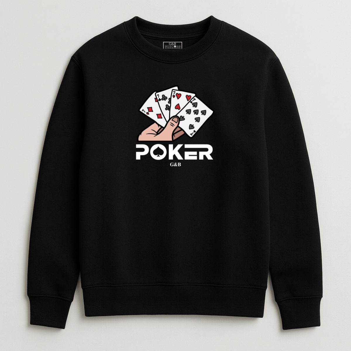 Unisex Φούτερ Χωρίς Κουκούλα Poker Unisex Φούτερ Χωρίς Κουκούλα Poker