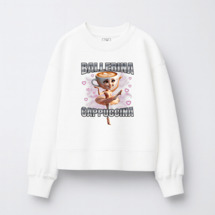 Παιδικό Φούτερ Χωρίς Κουκούλα Ballerina Cappuccina Λευκό