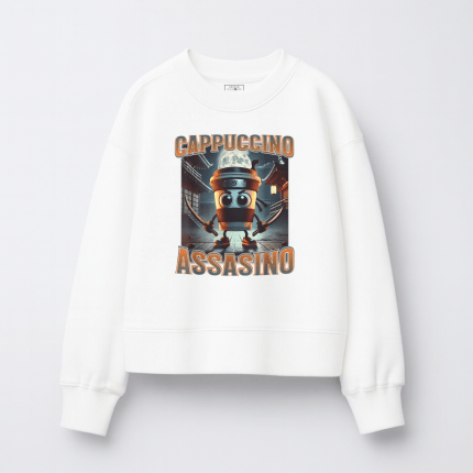 Παιδικό Φούτερ Χωρίς Κουκούλα Cappuccino Assassino Λευκό