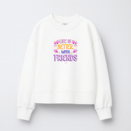 Παιδικό Φούτερ Χωρίς Κουκούλα Life Is Better With Friends