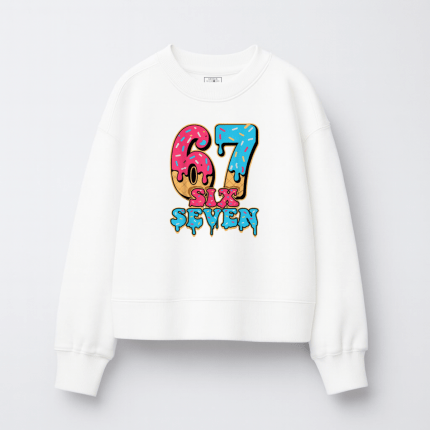 Παιδικό Φούτερ Χωρίς Κουκούλα Six Seven Λευκό