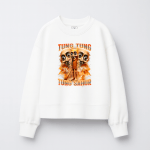 Παιδικό Φούτερ Χωρίς Κουκούλα Tung Tung Sahur Λευκό