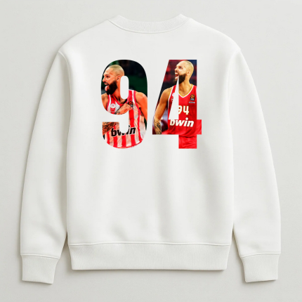 Φούτερ Χωρίς Κουκούλα Evan Fournier 94 Λευκό