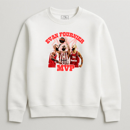 Φούτερ Χωρίς Κουκούλα Evan Fournier MVP Λευκό