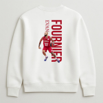 Φούτερ Χωρίς Κουκούλα Evan Fournier Vertical Λευκό