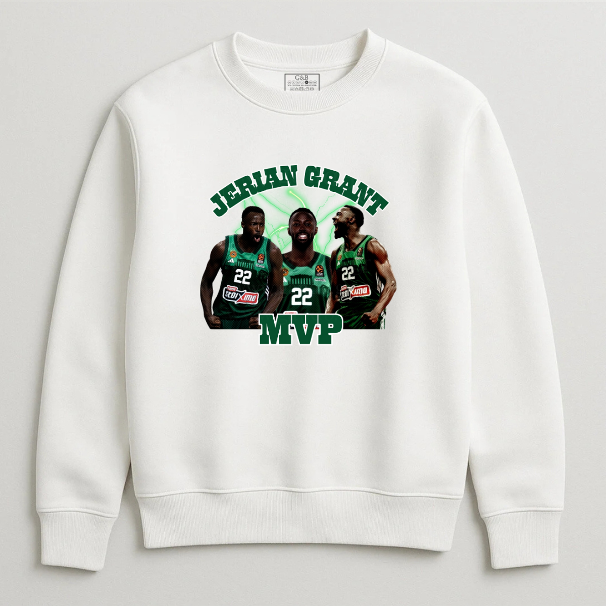 Φούτερ Χωρίς Κουκούλα Jerian Grant MVP Λευκό Φούτερ Χωρίς Κουκούλα Jerian Grant MVP Λευκό