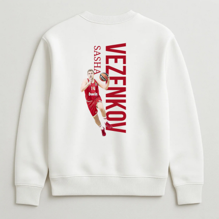 Φούτερ Χωρίς Κουκούλα Sasha Vezenkov Vertical Λευκό