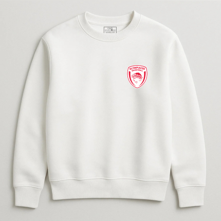 Φούτερ Χωρίς Κουκούλα Ολυμπιακός BC Λευκό