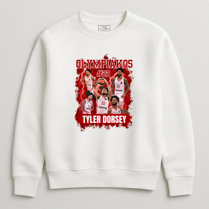 Φούτερ Χωρίς Κουκούλα Ολυμπιακός Tyler Dorsey Λευκό