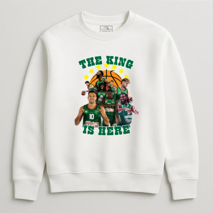 Φούτερ Χωρίς Κουκούλα Παναθηναϊκός The King Is Here Λευκό