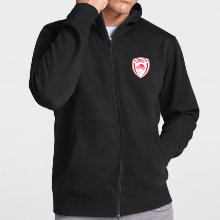 Unisex Ζακέτα Φούτερ Ολυμπιακός GATE 7 με Κουκούλα