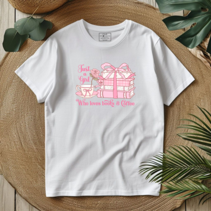 T-Shirt Books & Coffee Λευκό