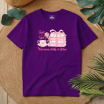 T-Shirt Books & Coffee Μωβ