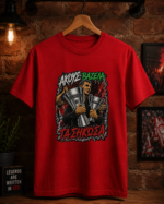 T-Shirt Ακούς Βαζέλα; Τα σήκωσα (Με εφέ κεντήματος) Κόκκινο