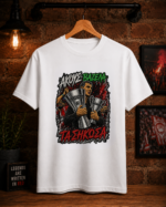 T-Shirt Ακούς Βαζέλα; Τα σήκωσα (Με εφέ κεντήματος) Λευκό