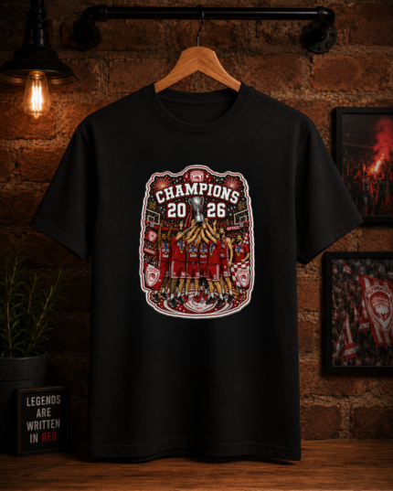 T-Shirt Πρωταθλητές Ελλάδας 2026 (Με Εφέ Κεντήματος)