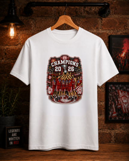T-Shirt Πρωταθλητές Ελλάδας 2026 (Με Εφέ Κεντήματος) Λευκό