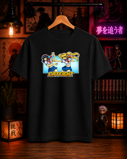 T-Shirt Anime Cat Fight