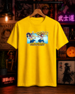 T-Shirt Anime Cat Fight Κίτρινο