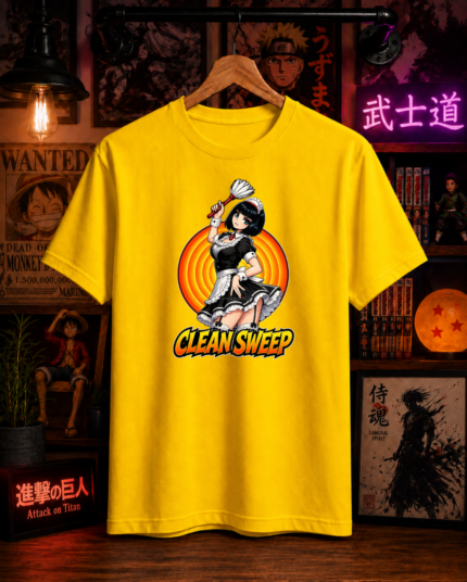 T-Shirt Anime Clean Sweep Κίτρινο