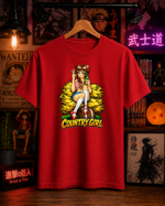 T-Shirt Anime Country Girl Κόκκινο