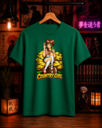 T-Shirt Anime Country Girl Πράσινο