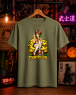T-Shirt Anime Country Girl Χακί