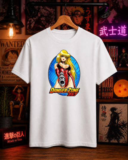 T-Shirt Anime Danger Zone Λευκό