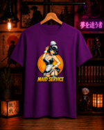 T-Shirt Anime Maid Service Μωβ