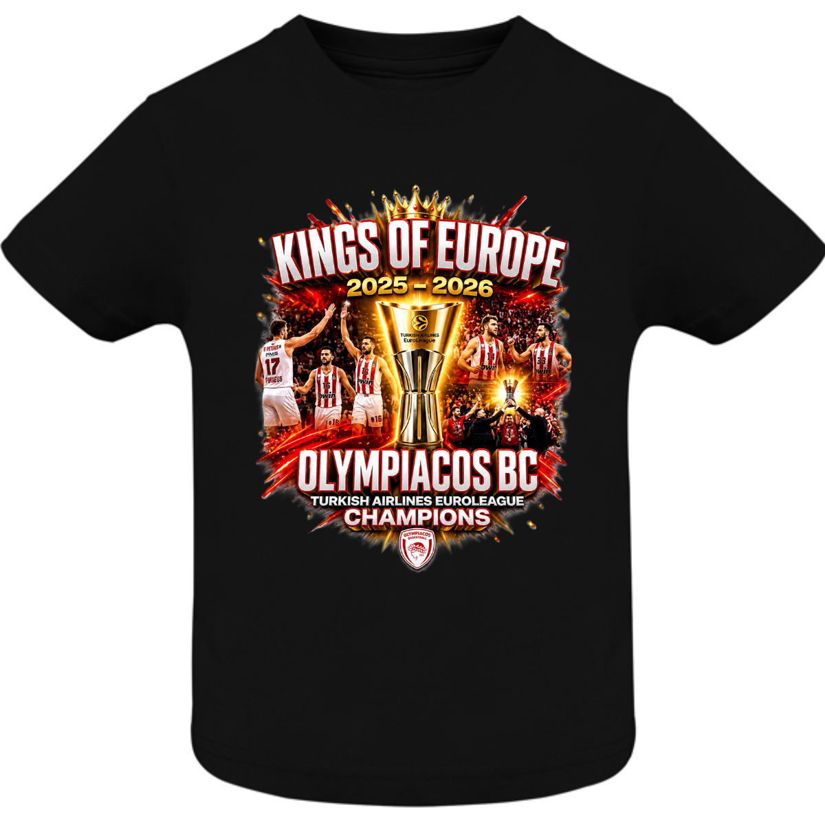 Παιδικό T-Shirt Ολυμπιακός King Of Europe Παιδικό T-Shirt Ολυμπιακός King Of Europe