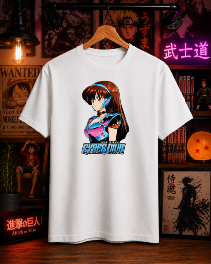 T-Shirt Anime Cyber Diva Λευκό
