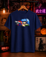 T-Shirt Anime Lock On Μπλε