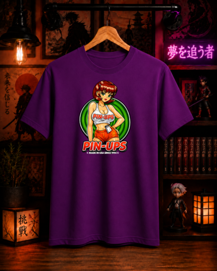 T-Shirt Anime Pin Ups Μωβ