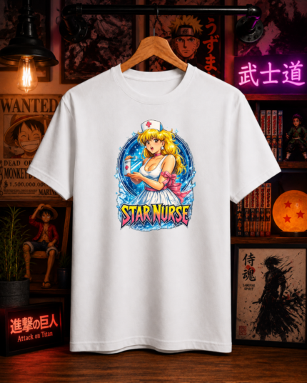 T-Shirt Anime Star Nurse Λευκό