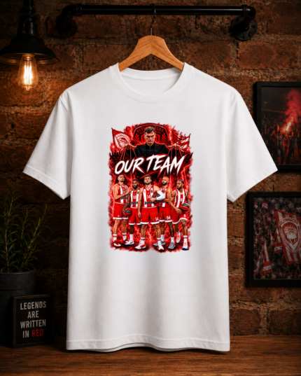 T-Shirt Ολυμπιακός Our Team Λευκό