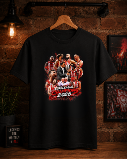 T-Shirt Ολυμπιακός Πρωταθλητής Ευρώπης 2026